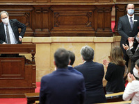 Quim Torra, President of the Generalitat, during the plenary session to discuss the disqualification of the president, in Barcelona on 30th...