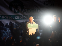 Leader of “Ahora Madrid” party and candidate for mayor of Madrid Manuela Carmena celebrates during a press conference following the results...