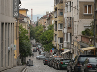 General view of Georgi Benkovski Street in Sofia city center. 
On October 1st, 2020, in Sofia, Bulgaria. (