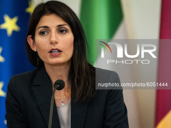 The Mayor of Rome Virginia Raggi presented the #RomeSafeTourism stamp together with the trade associations in the tourism sector, designed f...