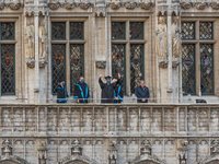 City of Brussels organize together with the VUB and ULB universities a solemn proclamation on the Grand Place in Brussels, Belgium on 05 Oct...