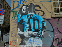 A graffiti of Pele, a Brazilian retired professional footballer regarded as the greatest player of all time, seen in Sofia center.
On Monday...