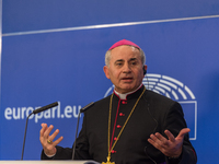 Iraqi archbishop Najeeb Michaeel Moussa during a Press Conference together with members of the  European parliament in Brussels,Belgium on 6...