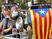 Protests against the King of Spain, Felipe VI, for his visit to Barcelona, on 09th October 2020. (