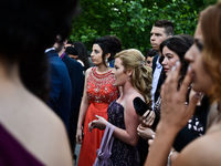 The expensive dresses and stylish hairstlyles play an important role in promotion balls of the Bulgarian high school graduates onpromotion p...