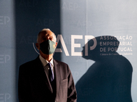 Portuguese President Marcelo Rebelo de Sousa attends at the Aep building, in Leca da Palmeira, for a meeting at the door closed, where he wa...