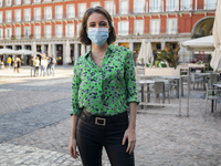 Politics Andrea Levy Visits the Plaza Mayor in Madrid to learn about the situation of the tourism sector after the Covid-10 in Madrid , Spai...