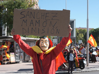 Protest against the government called by rrss and cited by vox, in Madrid, Spain, on 0ctober 12, 2020. (