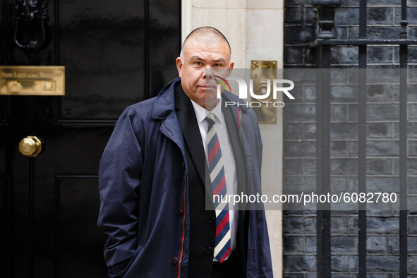 Deputy Chief Medical Officer Jonathan Van-Tam leaves 10 Downing Street in London, England, on October 12, 2020. British Prime Minister Boris...