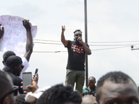 Nigerian Musician ( Idris Abudulkarim addressing Youths of ENDSARS protesters during the ongoing protest against the harassment, killings an...