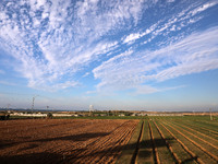 A General view the fields in Beit Lahia in the northern Gaza Strip Near the border with Israel October 13, 2020 (