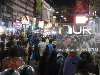 People crowed bussy to shopping at a City Maket Area ,Puja shopping. The crowd is expected to increase in the coming days.India coronavirus...