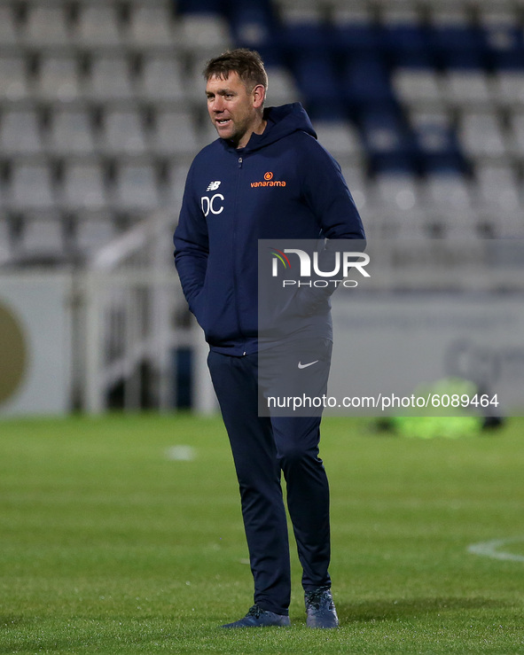 Hartlepool manager, Dave Challinor during the Vanarama National League match between Hartlepool United and Bromley at Victoria Park, Hartlep...