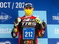 Toby Martin, TRRS Team, bronze medal 2020 celebrate on the podium during the Trial2 World Championships Lazzate, Italy, on October 11, 2020....