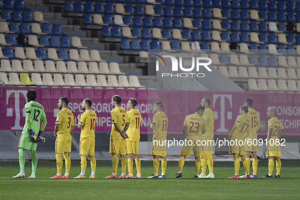Romania first eleven during match against Romania of UEFA Nations League football match in Ploiesti city October 14, 2020. 