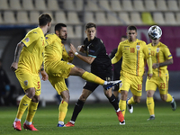 Christoph Baumgartner of Austria in action against Andrei Burca of Romania during match against Romania of UEFA Nations League football matc...