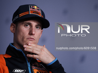 Pol Espargaro (44) of Spain and Red Bull KTM Factory Racing KTM during the press conference ahead of the MotoGP of Aragon at Motorland Arago...