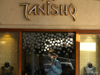 A view of Titan's jewellery brand 'Tanishq' showroom at Connaught Place in New Delhi on October 15, 2020. One of India's top jewellery brand...