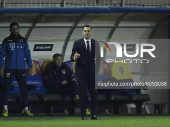 Head coach of Romania, Mirel Radoi in action during the game during match against Romania of UEFA Nations League football match in Ploiesti...