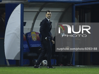 Mirel Radoi head coach of Romania in action during the UEFA Nations League match between Romania v Austria, in Ploiesti, Romania, on October...