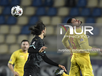 Andrei Burca of Romania in action during the UEFA Nations League match between Romania v Austria, in Ploiesti, Romania, on October 14, 2020....