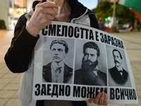 A protester seen in Burgas city center.
Bulgarians have been demonstrating in Sofia and around the country for 99 evenings in a row, demandi...