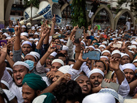 Muslims chant slogans as the take part in a protest after Friday prayer, demanding justice for rape victims in Dhaka, Bangladesh, October 16...
