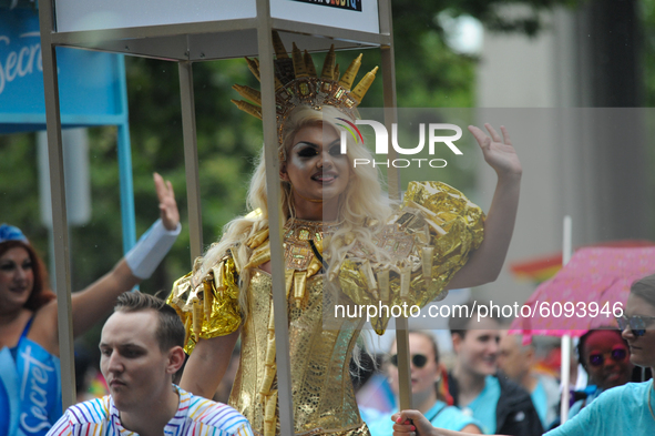 Participants and spectators took to the streets honoring LGBTQ rights during the 2019 Gay Pride Parade, Saturday, June 22nd, 2019, in Cincin...
