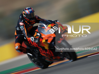 Brad Binder (33) of Republic of South Africa and Red Bull KTM Factory Racing during the free practice for the MotoGP of Aragon at Motorland...