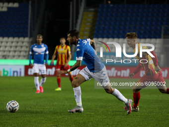 Stefano Sabelli in action during the match between Brescia and Lecce for the Serie B at Stadio Mario Rigamonti, Brescia, Italy, on october 1...