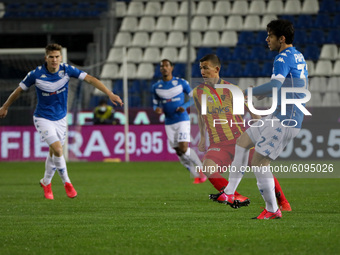 player in action during the match between Brescia and Lecce for the Serie B at Stadio Mario Rigamonti, Brescia, Italy, on october 16 2020 (