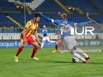Florian Ayèof Brescia in action during the match between Brescia and Lecce for the Serie B at Stadio Mario Rigamonti, Brescia, Italy, on oct...