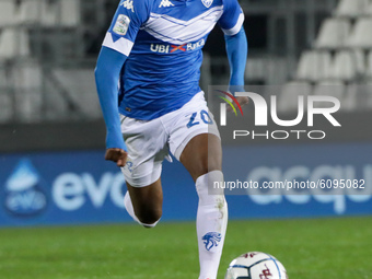 Florian Ayèof Brescia in action during the match between Brescia and Lecce for the Serie B at Stadio Mario Rigamonti, Brescia, Italy, on oct...