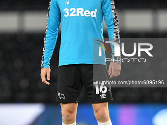 
Matthew Clarke of Derby County warms up ahead of kick-off during the Sky Bet Championship match between Derby County and Watford at the Pri...