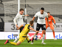 
Curtis Davies of Derby County battles with Tom Cleverley of Watford during the Sky Bet Championship match between Derby County and Watford...