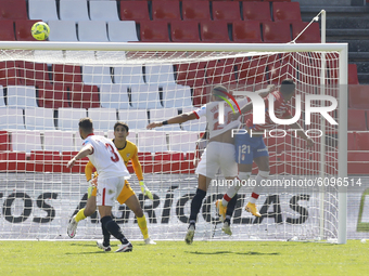Yangel Herrera, of Granada CF , scores the victory goal during the La Liga match between Granada CF and Sevilla FC at Nuevo Los Carmenes Sta...