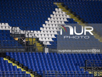 The grandstands of the Mario Rigamonti Stadium in Brescia empty because of the public ban for the coronavirus emergency, Brescia, october 16...