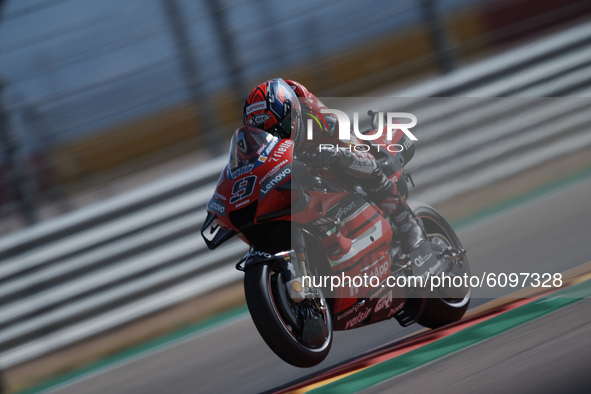 Danilo Petrucci (9) of Italy and Ducati Team during the qualifying for the MotoGP of Aragon at Motorland Aragon Circuit on October 17, 2020...