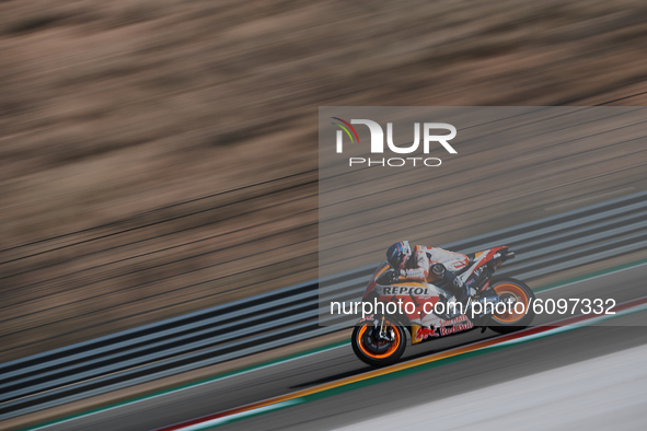 Stefan Bradl (6) of Germany Repsol Honda Team during the qualifying for the MotoGP of Aragon at Motorland Aragon Circuit on October 17, 2020...