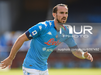 Fabian Ruiz of SSC Napoli during the Serie A match between SSC Napoli and Atalanta BC at Stadio San Paolo Naples Italy on 17 Ottobre 2020. (