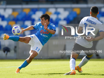 Hirving Lozano of SSC Napoli during the Serie A match between SSC Napoli and Atalanta BC at Stadio San Paolo Naples Italy on 17 Ottobre 2020...