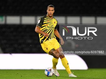 
William Troost-Ekong of Watford during the Sky Bet Championship match between Derby County and Watford at the Pride Park, Derby, England on...
