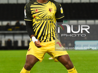 
Nathaniel Chalobah of Watford during the Sky Bet Championship match between Derby County and Watford at the Pride Park, Derby, England on...