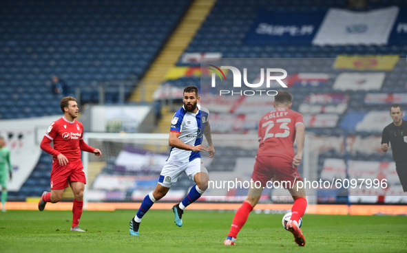 Bradley Johnson of Blackburn Rovers during the Sky Bet Championship match between Blackburn Rovers and Nottingham Forest at Ewood Park, Blac...
