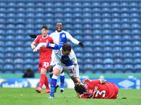 Tobias Figueiredo of Nottingham Forest commits a foul and gets booked during the Sky Bet Championship match between Blackburn Rovers and Not...