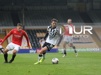 Danny Whitehead of Port Vale on the ball during the Sky Bet League 2 match between Port Vale and Salford City at Vale Park, Burslem, England...