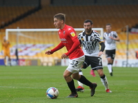 Tylor Golden of Salford City on the ball during the Sky Bet League 2 match between Port Vale and Salford City at Vale Park, Burslem, England...