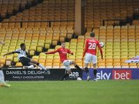 Cristian Montao of Port Vale scores to make it 1-0 to Port Vale during the Sky Bet League 2 match between Port Vale and Salford City at Vale...