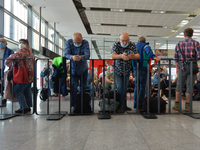 Passengers wearing protective mask awaiting for their plaine inside the departures hall in Burgas Airport.
Passenger numbers at Bulgaria's c...