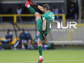 James Belshaw of Harrogate Town during the Sky Bet League 2 match between Harrogate Town and Barrow at Wetherby Road, Harrogate, England on...